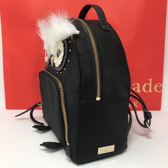 Kate spade owl Tomi Star bright black backpack - Picture 4 of 5